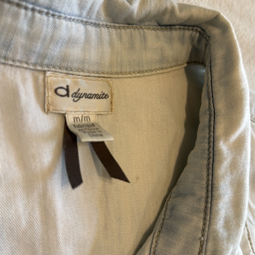 Dynamite Sleeveless Light Blue Denim Dress Size Medium - Picture 3 of 7